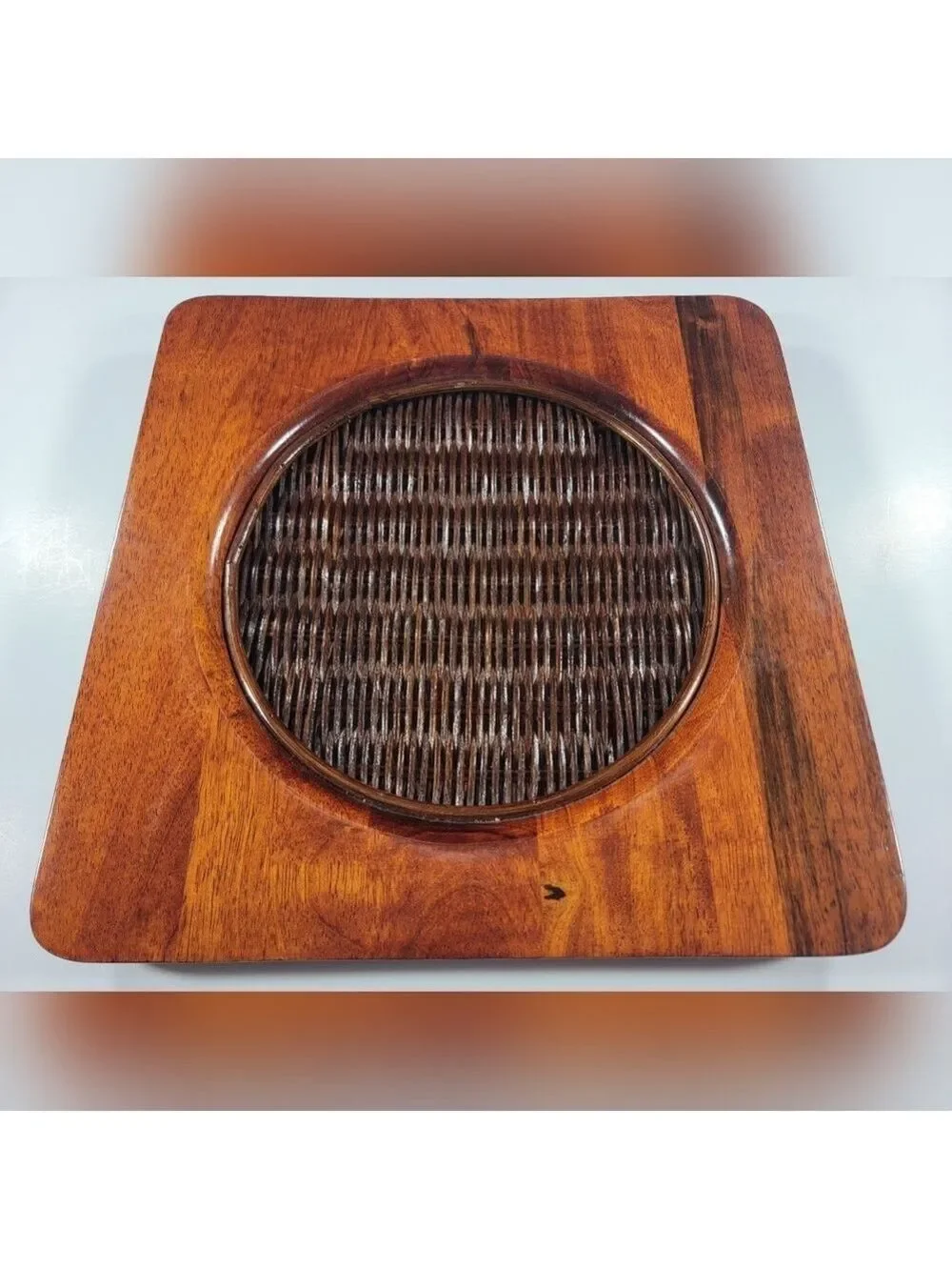 Lenox Riverwood Teak Square Plate Charger Decorative Rustic Cabin Replacement